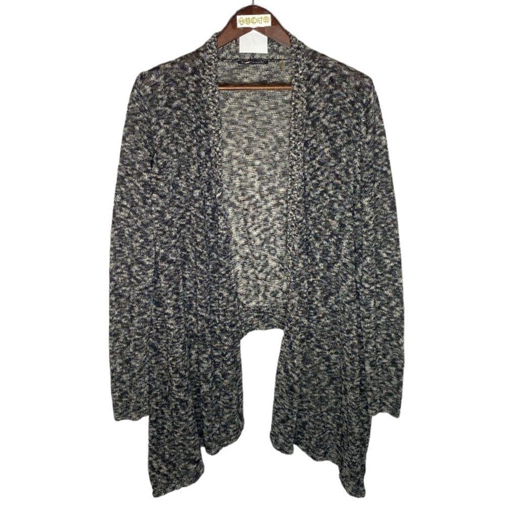 ELIE TAHARI black white crop back low cardigan// M